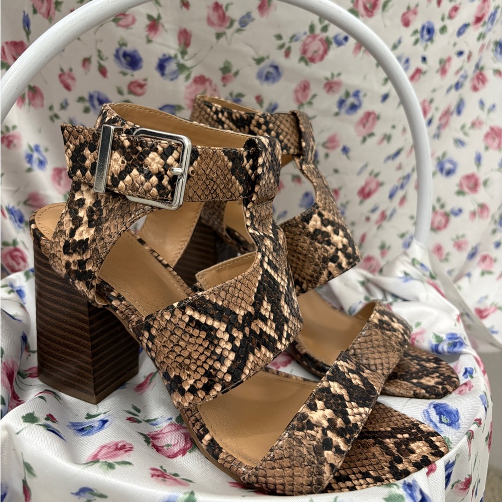 Express Snakeskin Patterned Heels